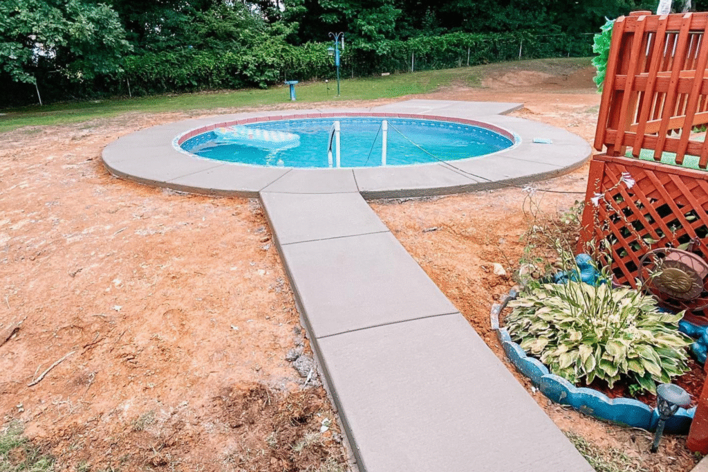 pool deck stamped concrete