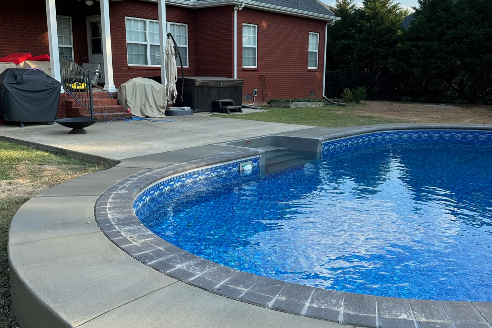 pool deck stamped concrete